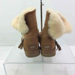 UGG "Lilou" Chestnut Brown Sheepskin Shearling Suede Charm Warm Winter Boots 5